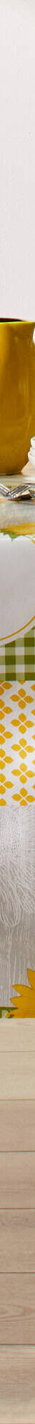 Nappe toile cirée imprimé tournesols (gris / jaune) Nappe toile cirée imprimé tournesols (gris / jaune)